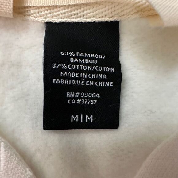 Arbor ~ Ivory pullover hoodie ~ longer length ~ Bamboo/Cotton blend ~ size M - Picture 9 of 11